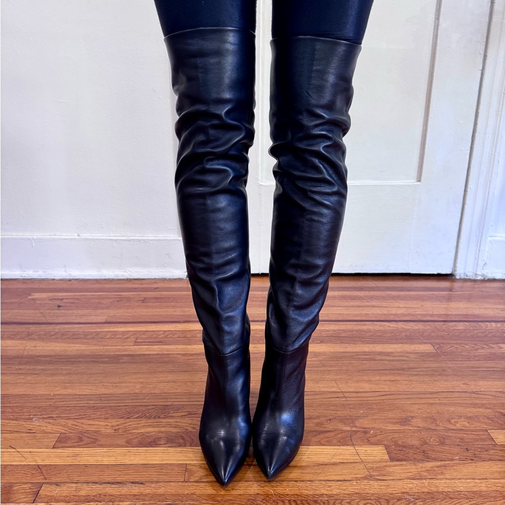 ❌SOLD❌ Saint Laurent Black Leather over the knee Boots